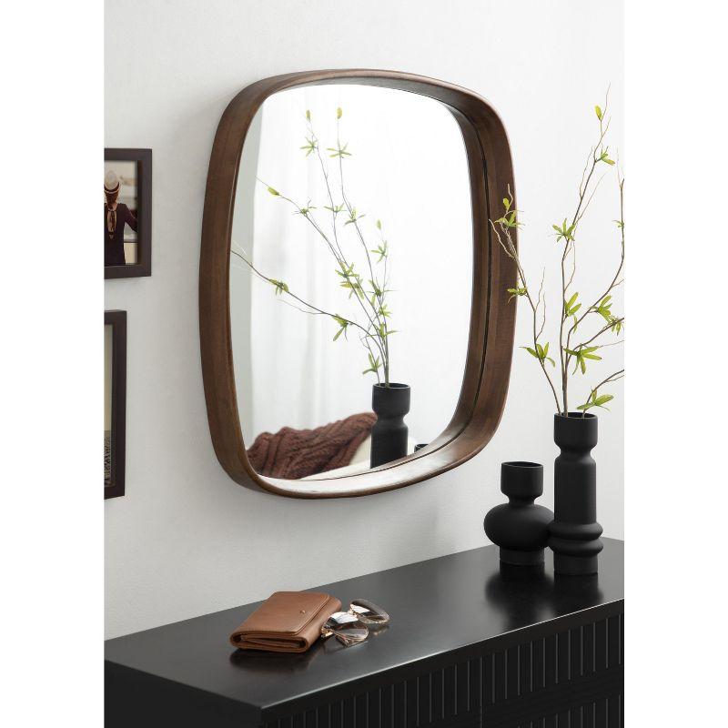 Kate and Laurel Prema Framed Wall Mirror, 26x26, Walnut Brown