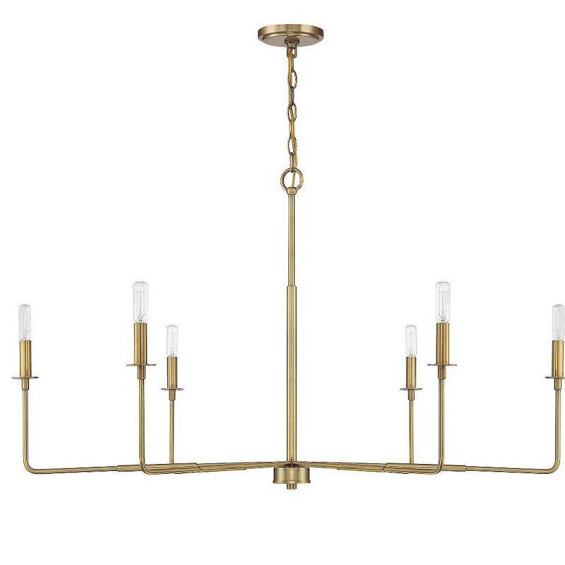 Savoy House Salerno 6 - Light Chandelier in  Warm Brass
