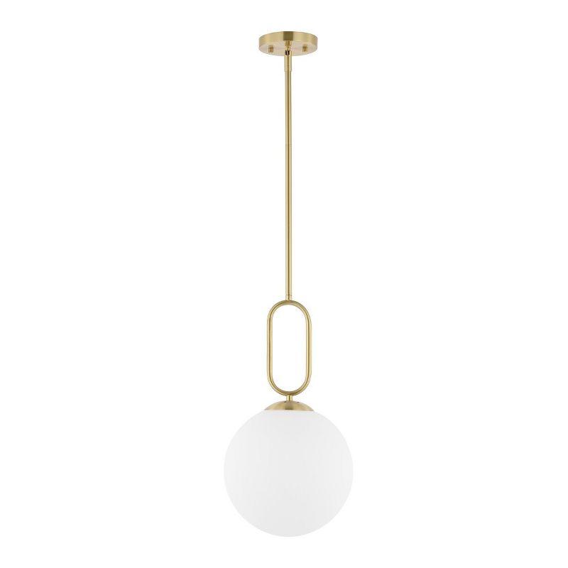 Danva Art Deco Inspired Brass & Glass Globe Pendant Light