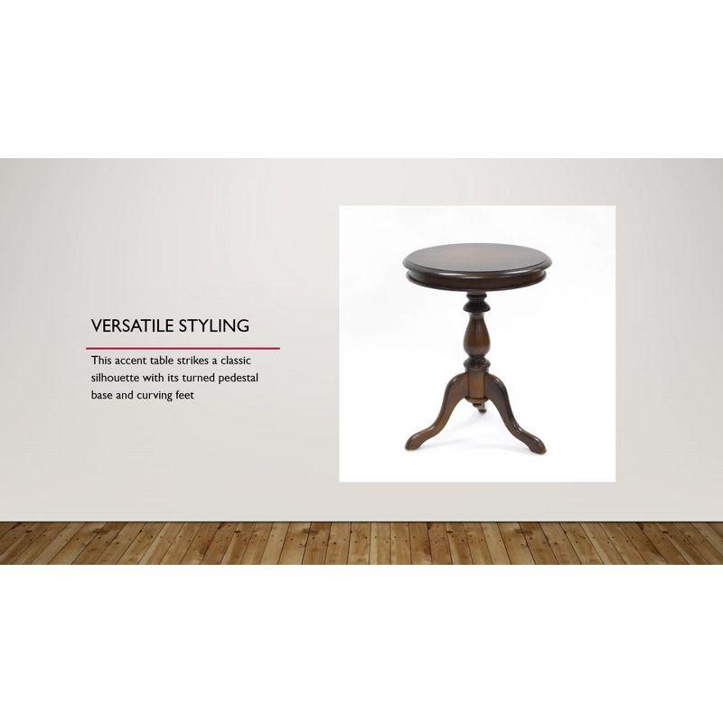Carolina Living Paloma Accent Table - Weathered Gray and Table: Solid Wood, Round Pedestal Base, 25.25" Height