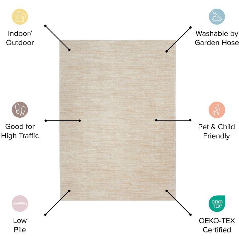 Nourison Essentials 6' x 9' Brick Ivory Contemporary Bordered Indoor/Outdoor Area Rug