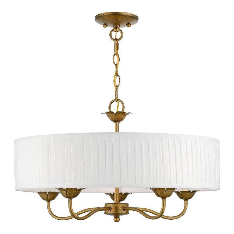 Livex Lighting Edinburgh 5 - Light Pendant in  Antique Gold Leaf