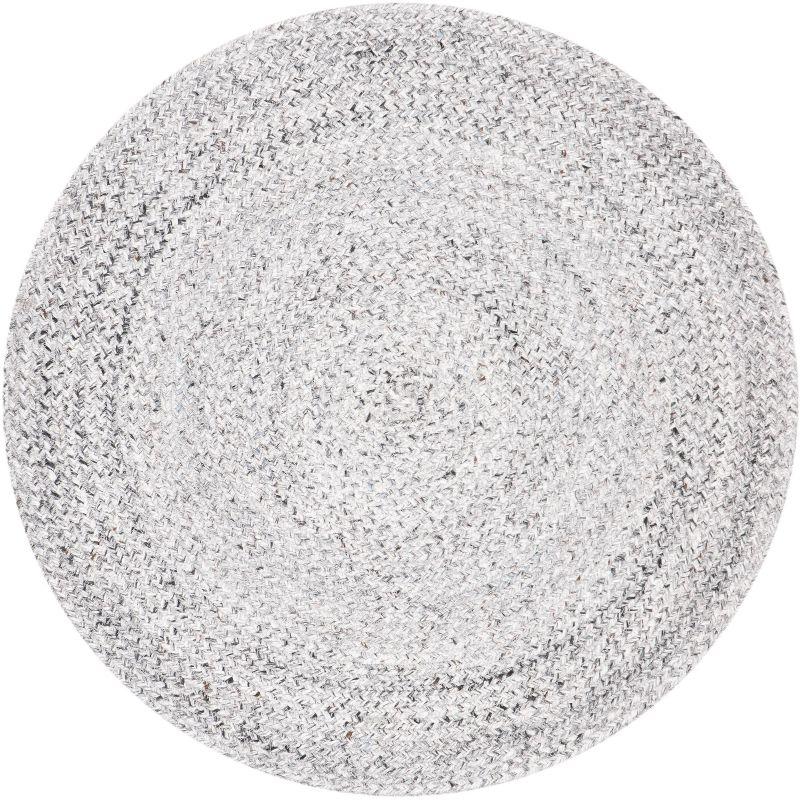 Braided BRD800 Hand Woven Area Rug - Silver/Charcoal - 8' round - Safavieh.