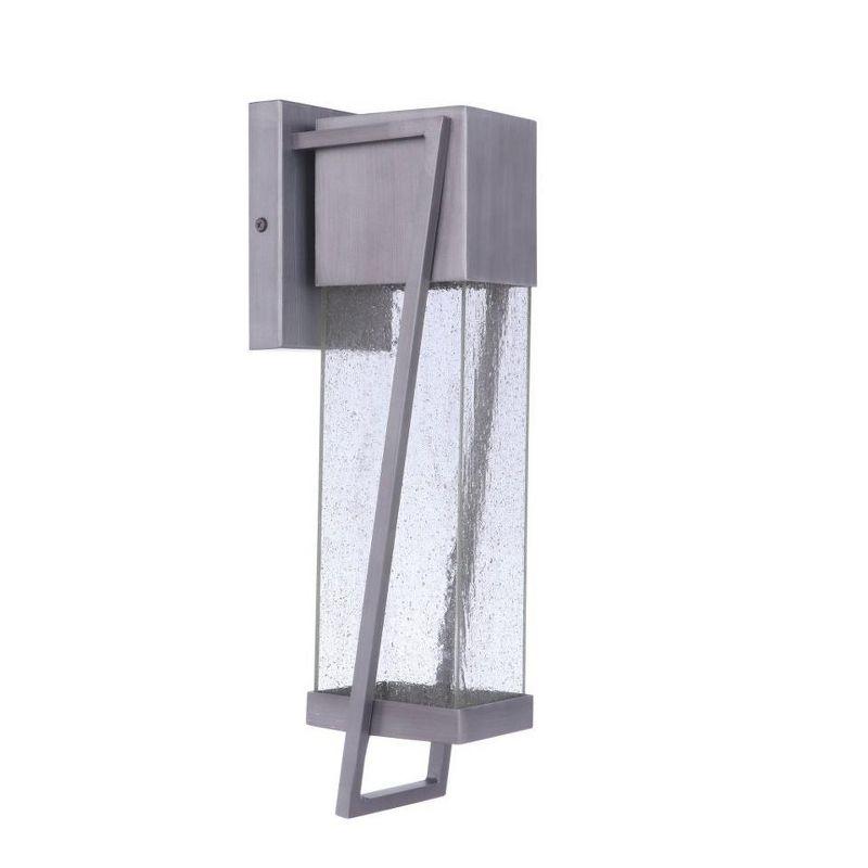 Brushed Titanium LED Outdoor Wall Lantern with Clear Seeded Glass