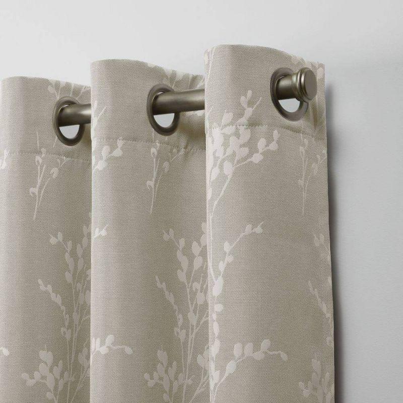 Nicole Miller Turion Floral Room Darkening Linen Curtain Panels