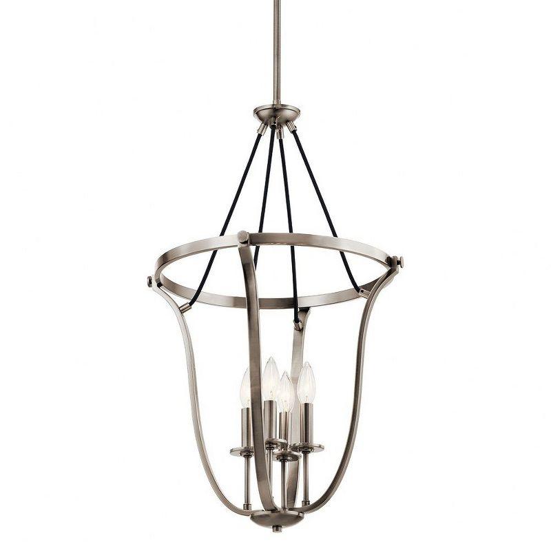 Classic Pewter 29.25" 4-Light Brass Foyer Pendant