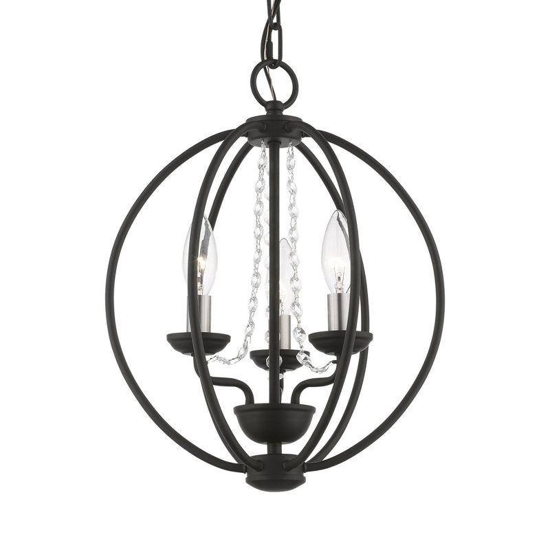 Livex Lighting Arabella 3 - Light Chandelier in  Black/Brushed Nickel