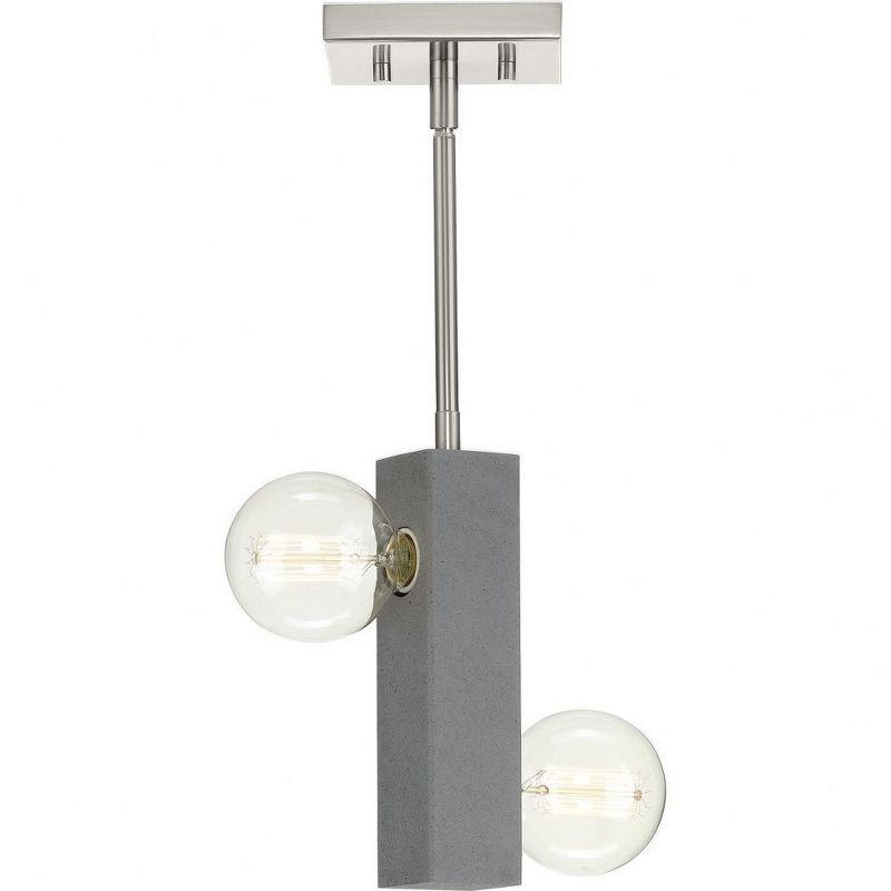 Progress Lighting, Mill Beam, 2-Light, Mini-Pendant, Brushed Nickel, Industrial Hanging Collection