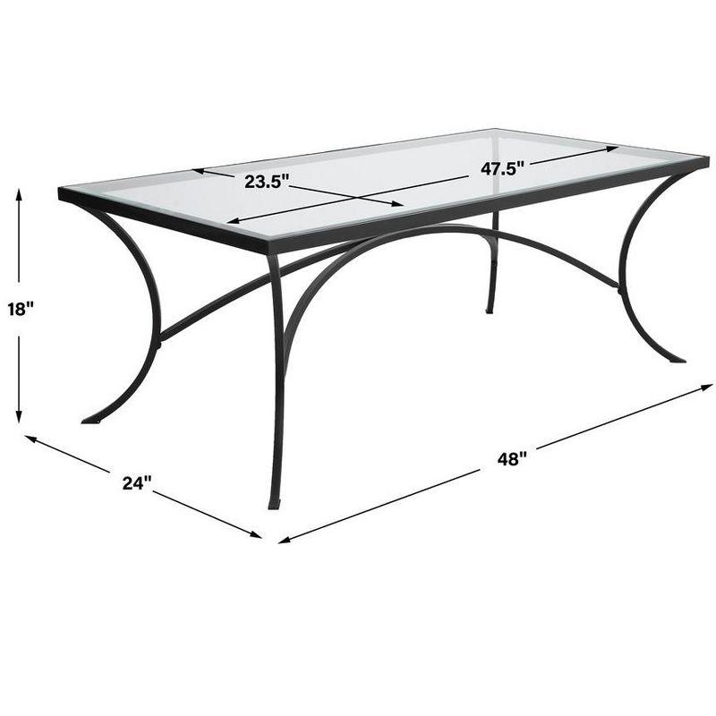 Uttermost Alayna Black Metal & Glass Coffee Table