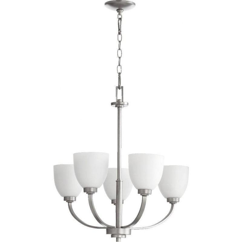 Quorum Lighting Reyes 5-Light Chandelier, Classic Nickel, 26 Width, 24.25 Height