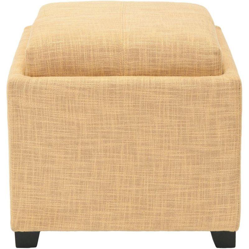 Harrison Gold Upholstered Ottoman with Reversible Tray