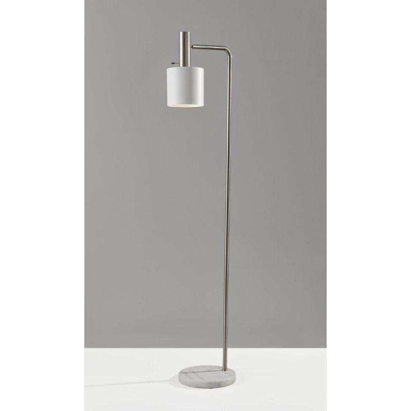 Adesso 61" Emmett Floor Lamp White: Metal Standing Light for Living Room, ETL Listed, No Bulb Included