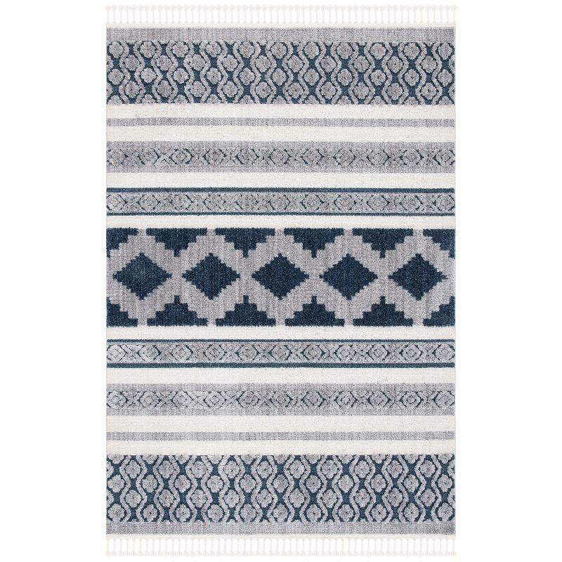 Marrakesh MRK515 Power Loomed Indoor Area Rug - Ivory/Blue - 5'3"x7'6" - Safavieh