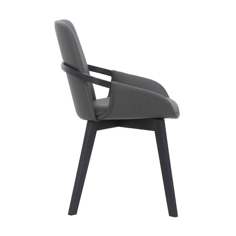 Greisen Faux Leather Wood Dining Chair Gray - Armen Living