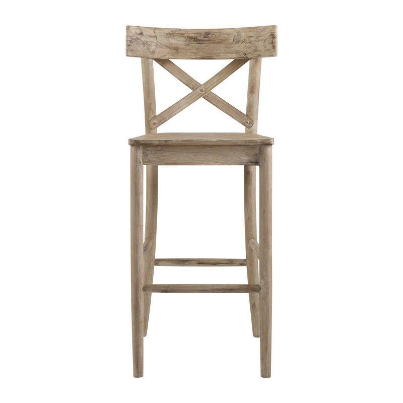 1pc Keaton Barstool Beach - Picket House Furnishings: Rustic Acacia Wood, Fixed Height, Mid-Century Modern Design