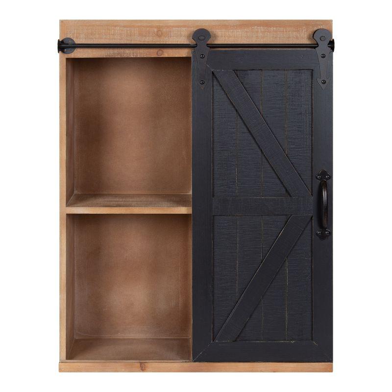 Kate and Laurel Cates Wood Wall Storage Cabinet with Sliding Barn Door