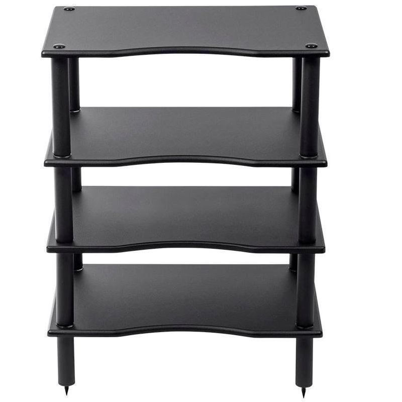 Monolith 4 Tier/Shelf Audio Stand - Black | Open Air Storage, Modular Design, Sturdy, Compatible With Bose, Polk, Sony, Yamaha, Pioneer and others