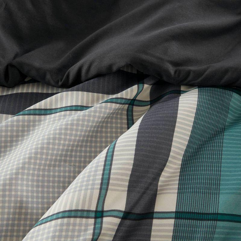 Intelligent Design Rick Plaid Microfiber Soft Comforter Set with Bed Sheet Teal Blue