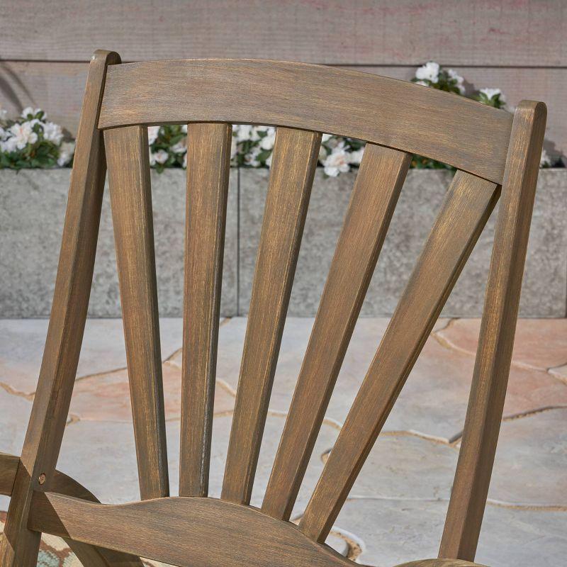 Highland Dunes Outdoor Cathleen Rocking  Solid Wood Chair