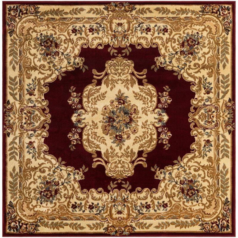 Unique Loom Versailles Collection Area Rug - Charles (6' 1" Square Red/Cream)