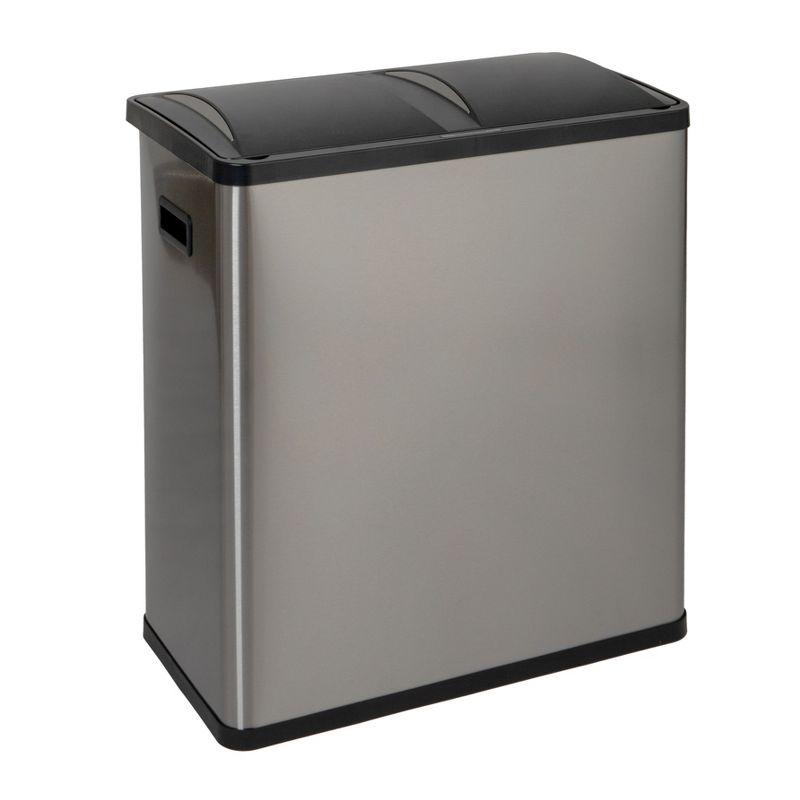 Household Essentials Steel Motion Sensor Multi-Compartment Trash/Recycling Bins - 8 Gallons