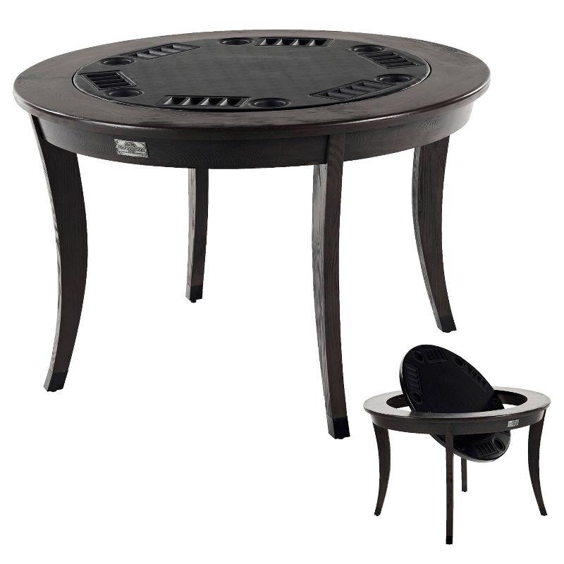 Barrington 48-in Onyx Poker Table 2-in-1 Flip-Top Dining Table for 6 Players