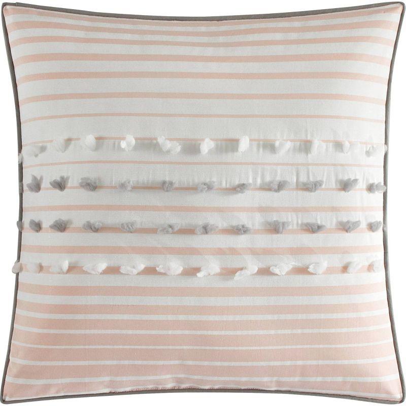 Clarion Pink 7 Piece Chic Striped Comforter Set