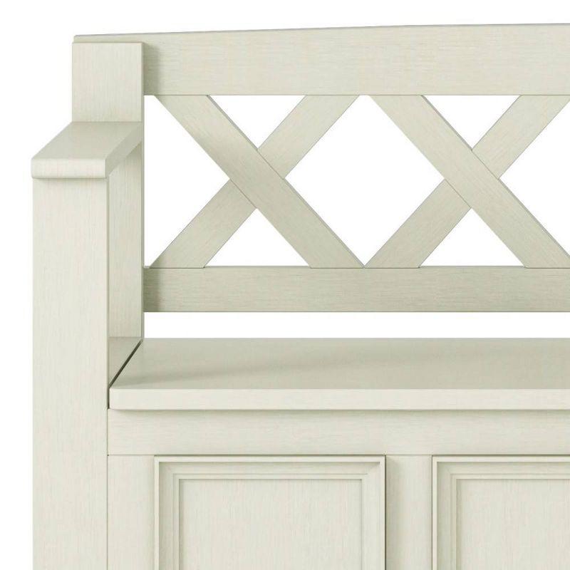 Simpli Home Amherst 48"W Solid Wood Entryway Storage Bench with Lift-Top Lid and Dual Compartments