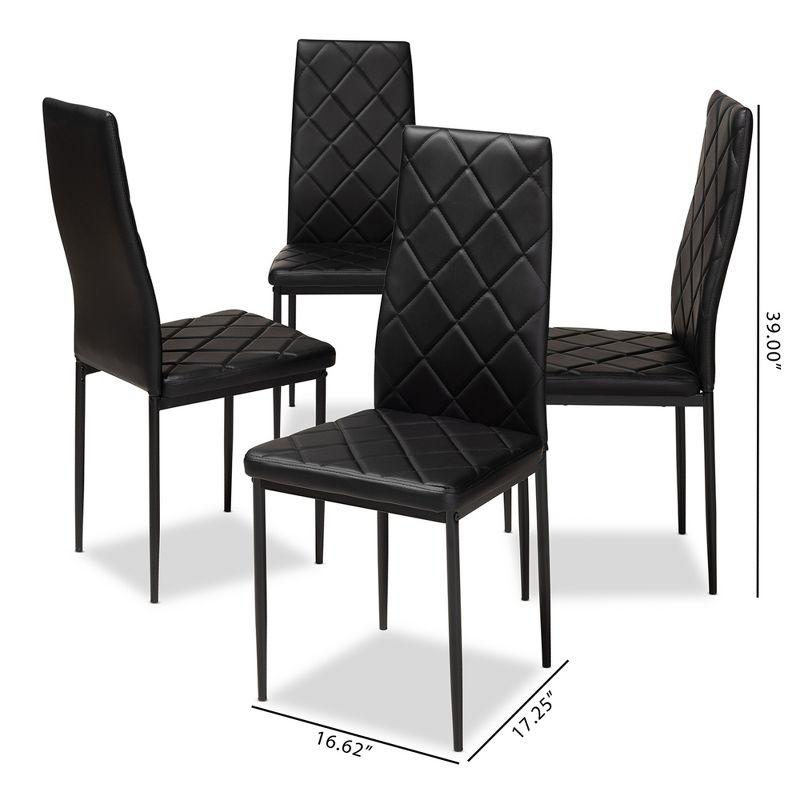 Blaise Modern 39" Black Faux Leather Parsons Side Chair