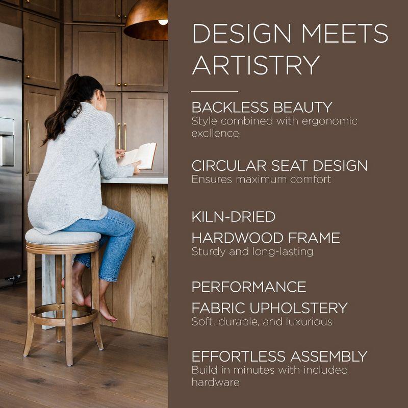 Maven Lane Maven Lane Eva Stool with Fabric Upholstery