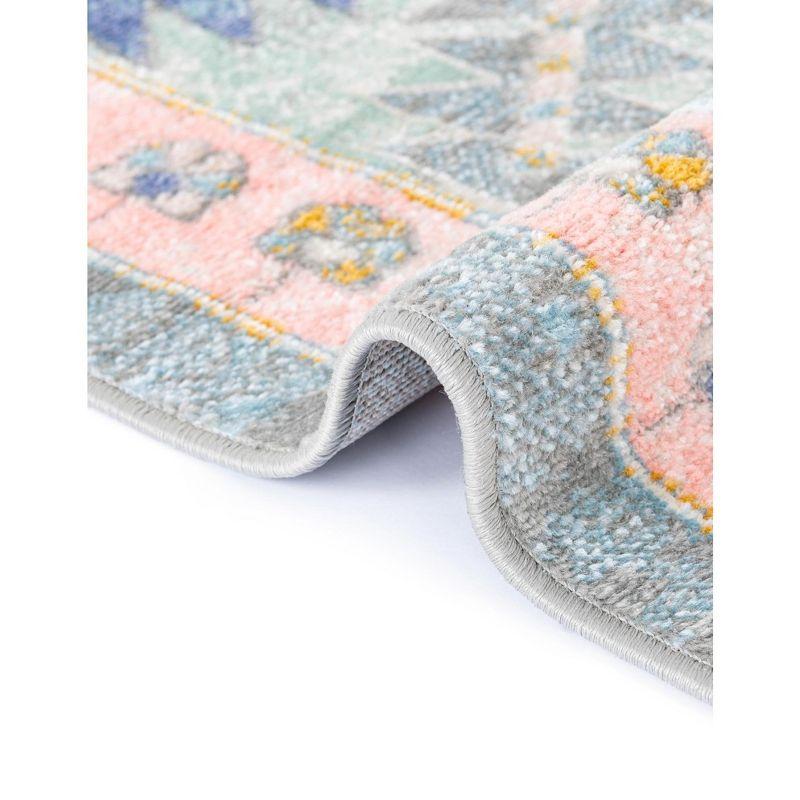 Unique Loom Whitney Collection Area Rug - Geneva (7' 10" Octagon Pink/Blue)