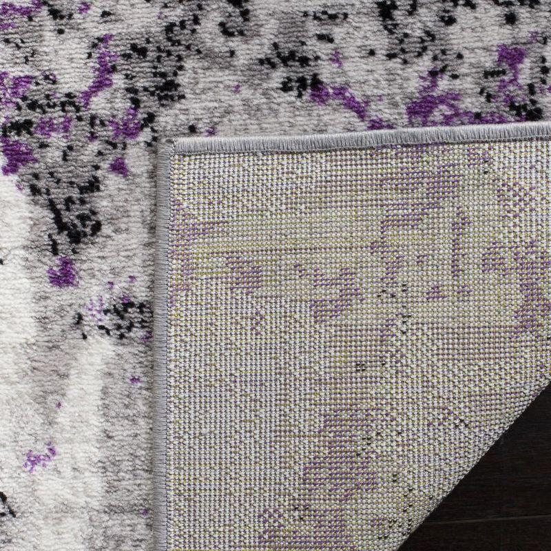 Skyler SKY193 Power Loomed Indoor Area Rug - Grey/Purple - 4'x6' - Safavieh