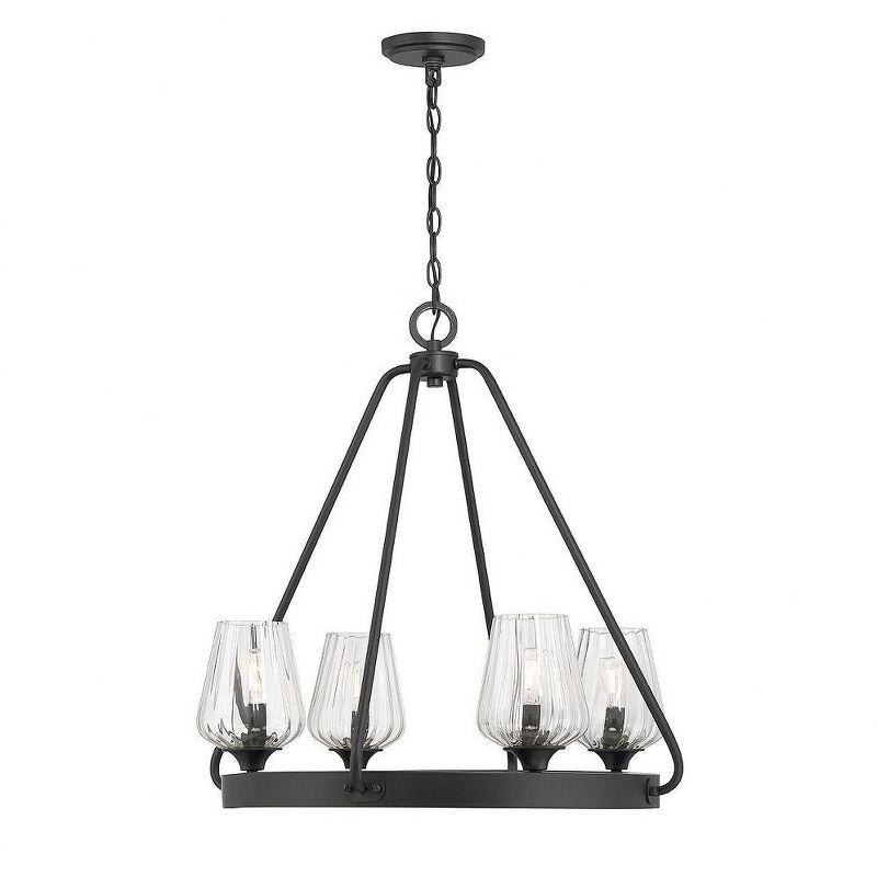 Savoy House Carlton 4 - Light Chandelier in  Matte Black