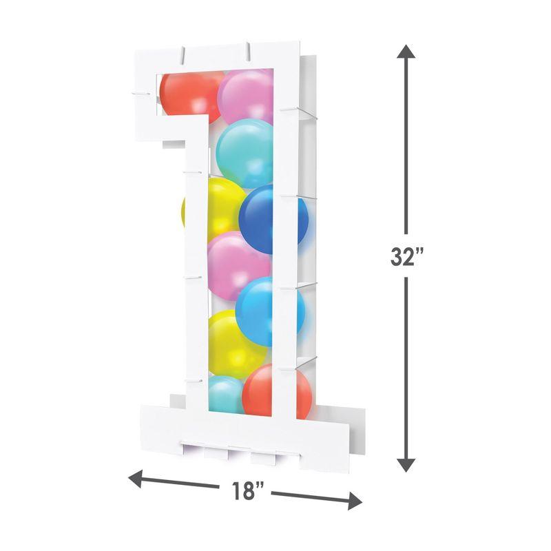 Beistle Balloon Mosaic Number  1  Frame, 32" x 18", (1/Box) White