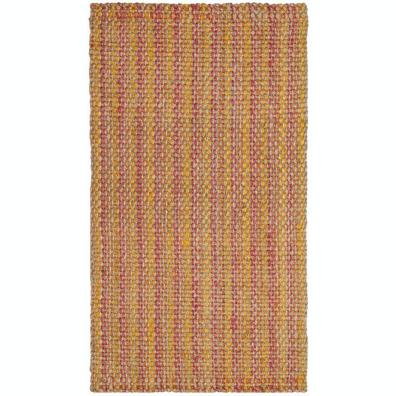 Handmade Pink and Multicolor Jute Area Rug, 3' x 5'