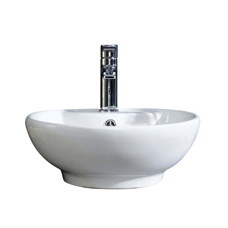 Fine Fixtures Round Vessel Sink Vitreous China With Overflow