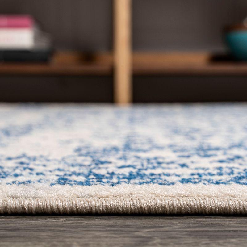 3'x5' Ferro Filigree Charcoal Black and White Area Rug, Cream/Blue - JONATHAN Y