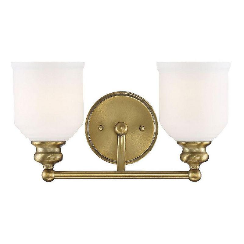 Savoy House Melrose 2 - Light Vanity in  Warm Brass