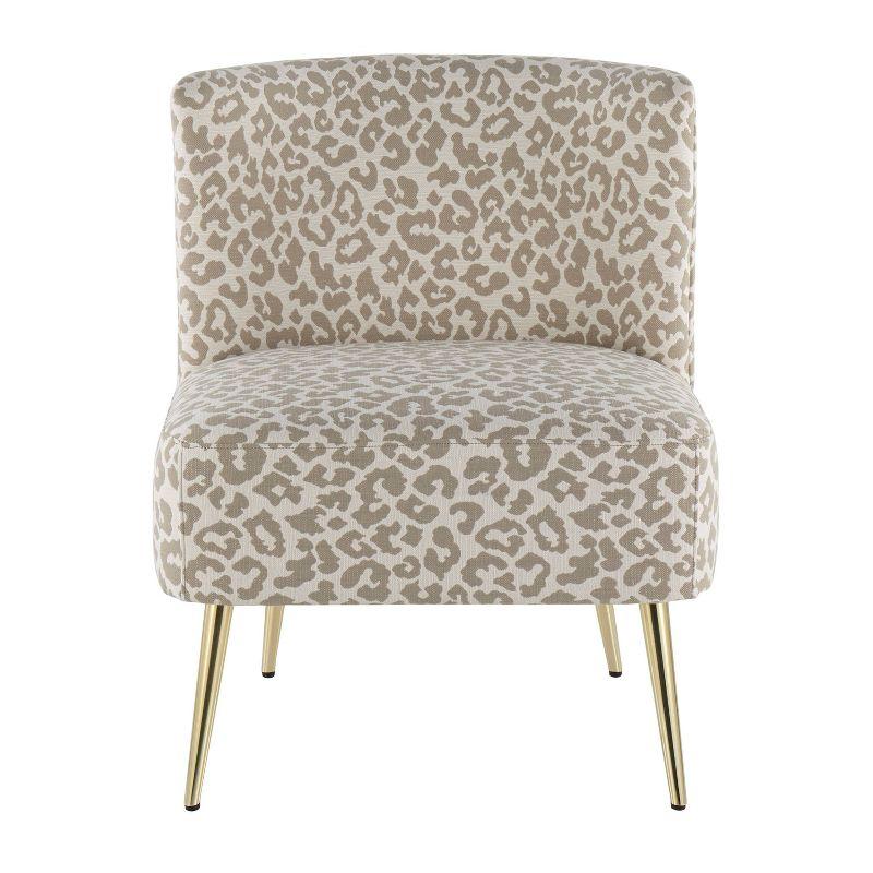 Fran Contemporary Leopard Fabric Slipper Chair - LumiSource