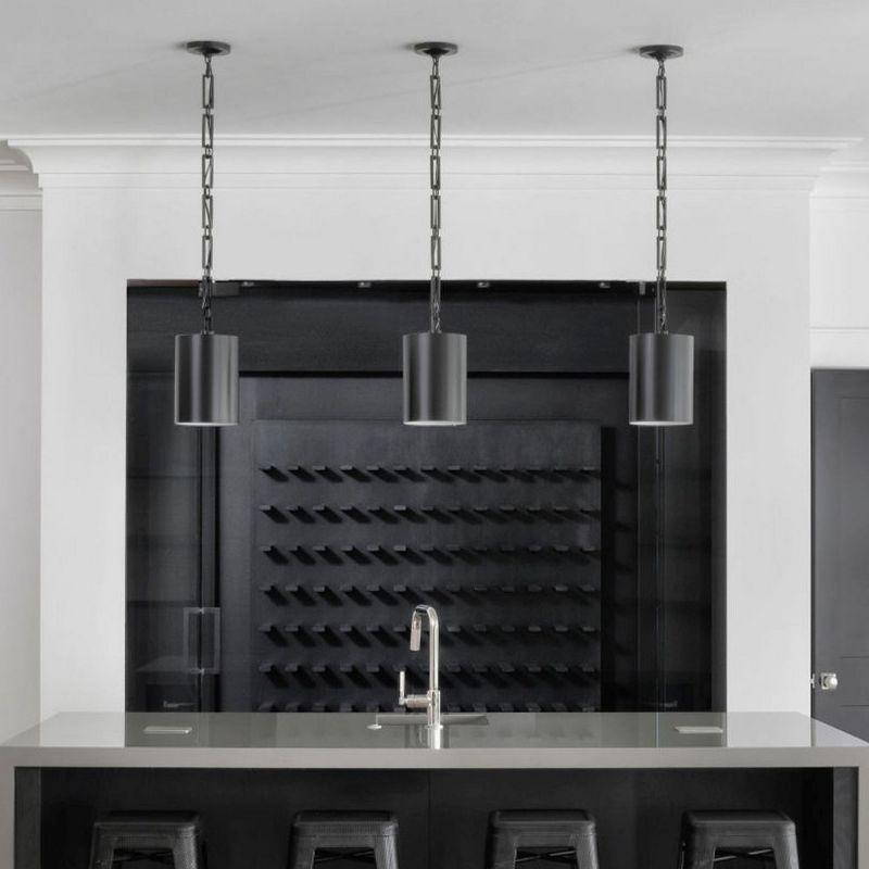 Crystorama Lighting Alston 1 - Light Chandelier in  Matte Black/White