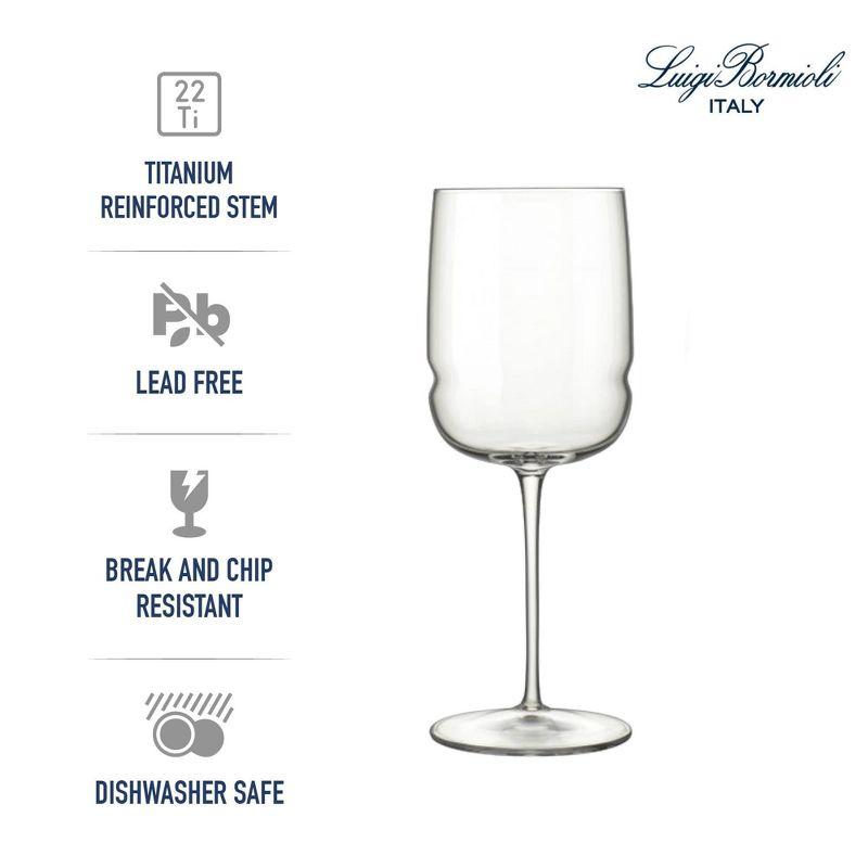 Luigi Bormioli Grandioso Chardonnay 15.25 oz. Wine Glass, Set of 4, Titanium Reinforced Stem, Made of SON-hyx Crystal, Made in Italy