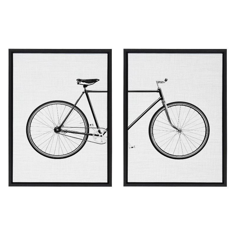 Kate and Laurel Sylvie Bicycle Framed Canvas by Simon Te of Tai Prints