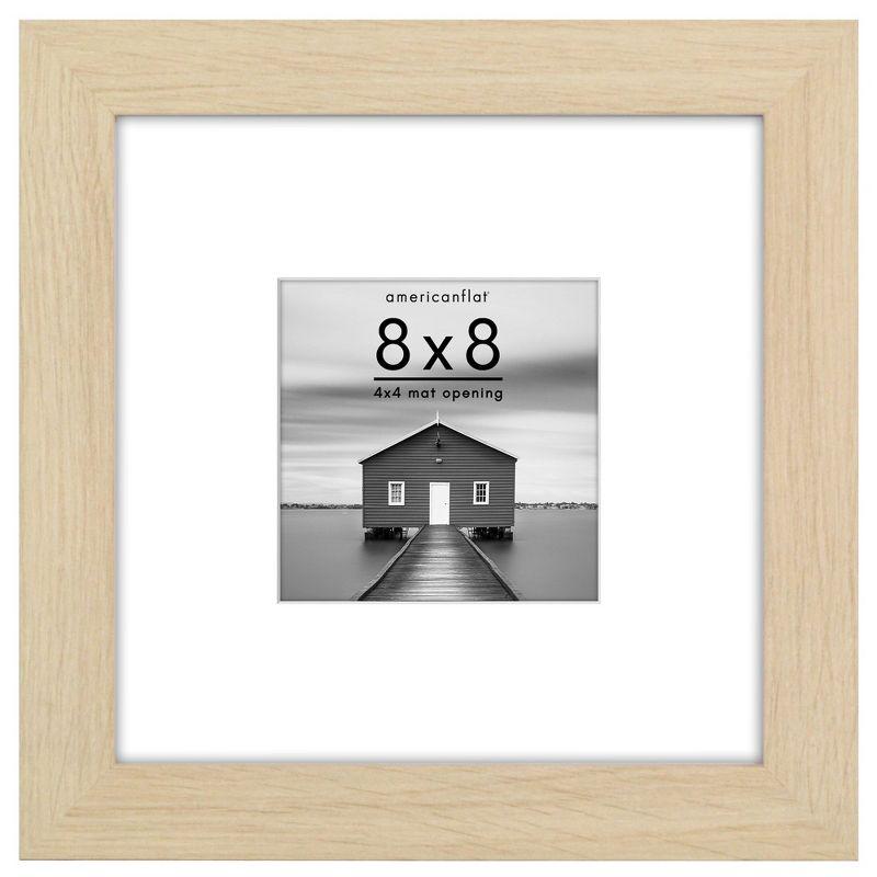 Americanflat Americanflat Picture Frame - Frame with Mat - Wide Molding - Shatter-Resistant Glass