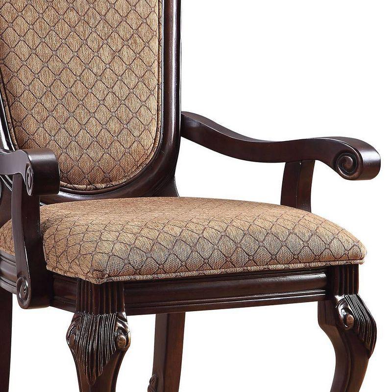 Chateau De Ville 29" Accent Chairs Fabric and Espresso - Acme Furniture: Luxurious Dining Armchair, Queen Anne Legs