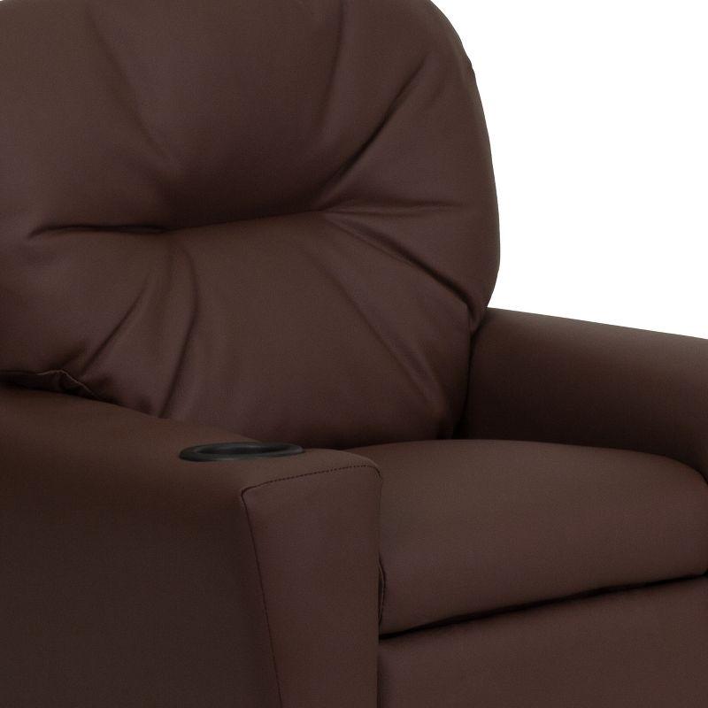 Flash Furniture Chandler Contemporary Brown LeatherSoft Kids Recliner with Cup Holder