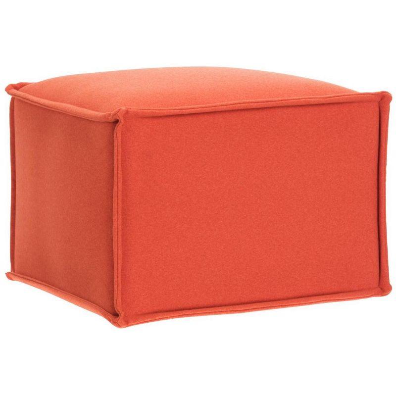 Elaine Burnt Orange Felted Poly Wool Pouf Ottoman