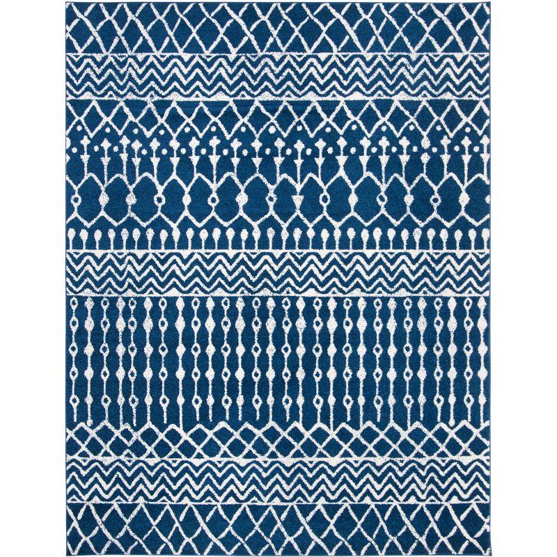 Tulum TUL270 Power Loomed Indoor Area Rug - Navy/Ivory - 9'x12' - Safavieh