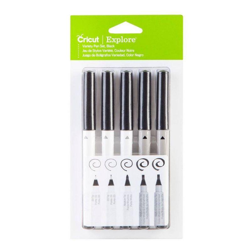 Cricut 5pc Black Calligraphy Variety Pen Set: Art & Stationery, 1.0mm Point, Non-Toxic, Assorted Pens, Office Supplies