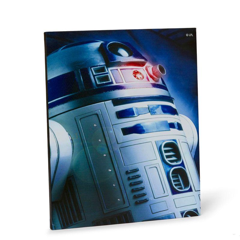 Star Wars R2D2 Illuminated Canvas Wall Art with Wooden Frame