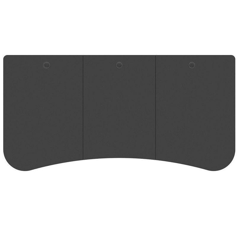 Monoprice Pre-Drilled 3-piece Sit-Stand Desk Table Top 63 Inches Wide - Black, Custom Sized For Motorized And Manual Crank Height Adjustable Desk